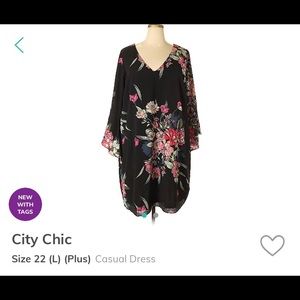 City Chic Bell Sleeve Shift Dress